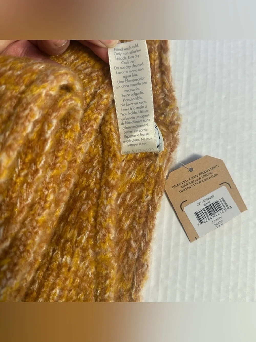 FRYE AND CO. Infinity Cold Weather Scarf - Bark Mustard